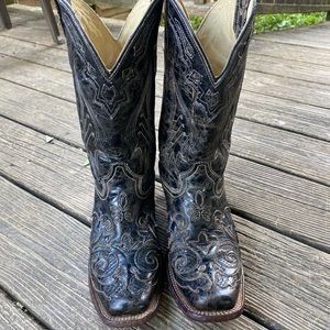 Corral vintage black python inlay cowgirl boots